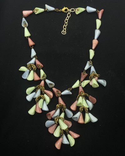 VINTAGE ITALY MURANO VENETIAN GLASS FLOWERS NECKLACE EARRINGS SET - Picture 9 of 21