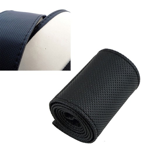 Car Truck Leather Steering Wheel Cover With Needles and Thread Black DIY Th - Picture 9 of 12
