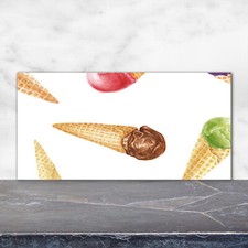 Tulup Kitchen Glass Splashback 120x60 Ice cream