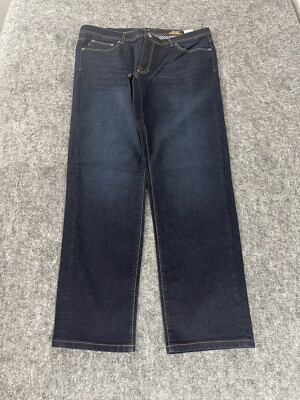 COLAC  Jeans Mens 40x30 Denim Pants Stretch Blue Dark Wash Straight N61