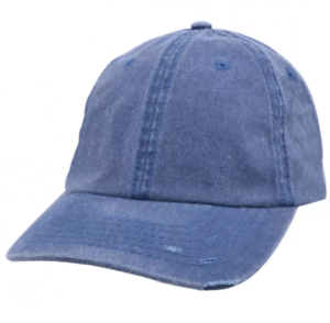 Blue Carbon212 Pigment Dye Destroyed Baseball Cap
