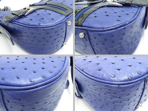 Ostrich THE WELL MARK One Shoulder bag Blue JAPAN MADE 18699938 - Picture 10 of 24