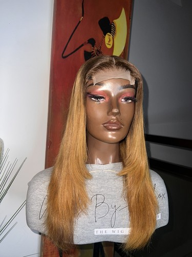 16” 4x4 2 Tone Lace Closure Brazilian Hair Straight Wig With Layers- SALE - Picture 12 of 22