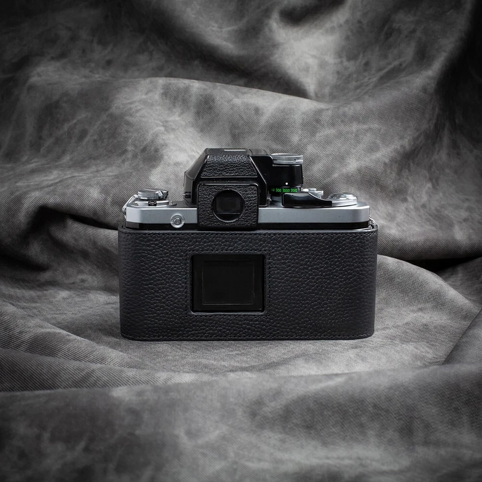 Für Nikon F2 F2A F2AS F2S handgefertigte Echtleder Halb Kameratasche Tasche Hülle schwarz - Bild 2 von 4