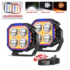 COLIGHT 2pcs 3"inch LED Work Light Amber White Spot Pods Offroad Driving Lights