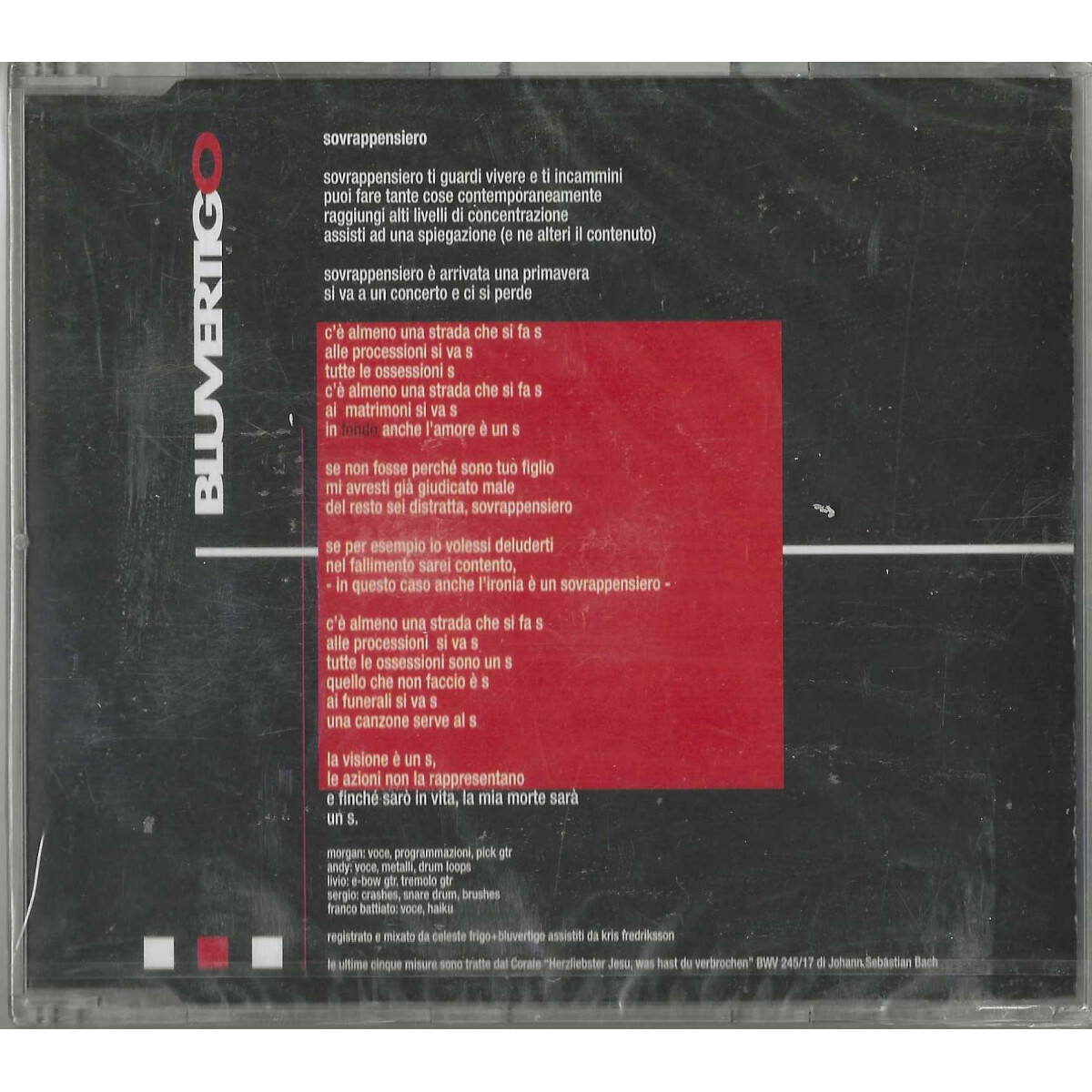 Bluvertigo CD'S Single Overthought / Columbia - COL 6690342 Sealed