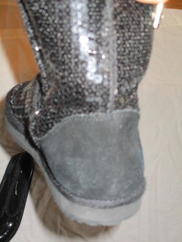 LIU-JO Pailletten Stiefel Damen Gr. 39 gekauft in Italien schwarz Wildleder Akzent flach Knöchel - Bild 4 von 6