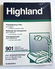 4 Packets of Highland 901 Plain Transparency Film For Copiers. New In Boxes