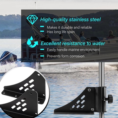 Universal Trolling Motor Deck Mount for Newport Vessels Pontoon Shaft 1.15-1.25" - Picture 2 of 10