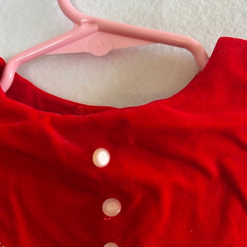 Vintage Tiny Tots Original Toddler Girl's Red Velour Sweatheart Dress Size 2 - Picture 3 of 8