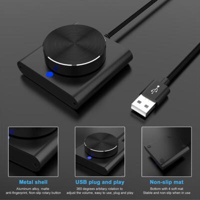 PC Volume Control Knob USB Volume Control Spin Button For PC Laptop E2Z4