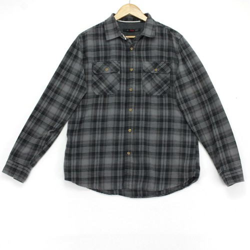 Stoic Flannel Shirt Mens Large Gray 