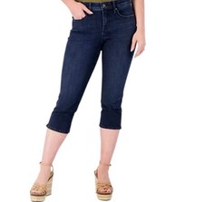 NYDJ 360 Curve Slim Straight Crop Side Slit Color Mesquite Size 0 New With Tags