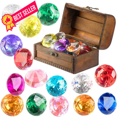 Diving Gem Pool Toy 15 Big Colorful Diamond Set with Large, Multicolor