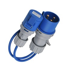 Fly Lead 32 Amp Plug to 16 Amp Socket Adaptor 2.5mm Converter 32A-16A Hook Up UK