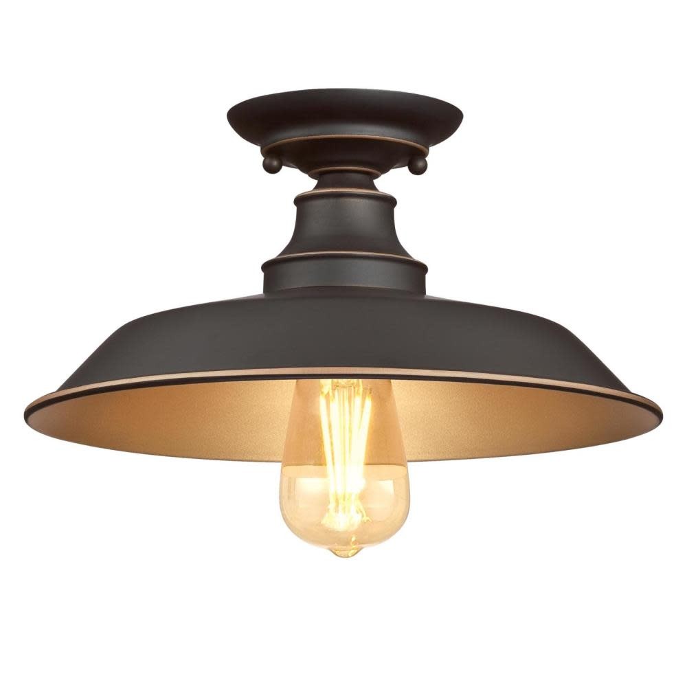 Hill 12"w Semi-flush Ceiling Fixture - Oil Rubbed