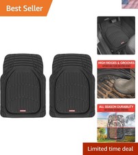 2 Piece Front Car Floor Mats- Black Flextough Contour Liners-deep Dish Heavy ... 2 Piece Front Car Floor Mats- Black Flextough Contour Liners-deep Dish Heavy ...