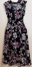 Steve Madden, floral midi dress  M with ruffle Feminine 🌸 pink🌸