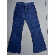 Vintage 1970's Seafarers Navy Bell Bottom Jeans 28x29