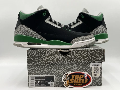 Nike Air Jordan Retro 3 Pine Green 2021 Size 10.5 Authentic Basketball Mid Used
