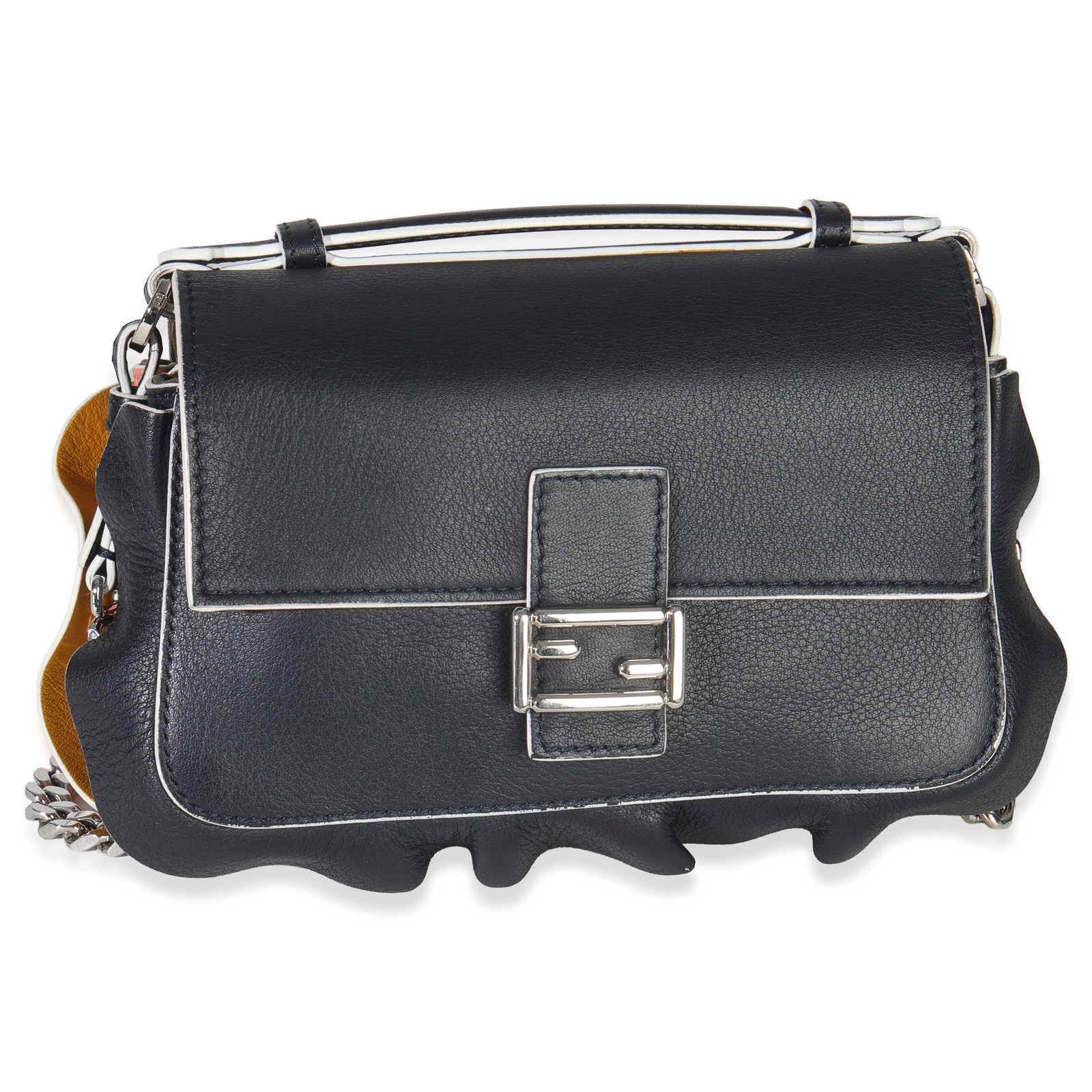 Fendi Black Pink Leather Wave Double Micro Baguette thumbnail 5