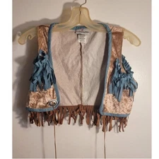 Incharacter 93006A Costumes Cowgirl Vest Velvet Fringe Women Small Sexy Cropped 
