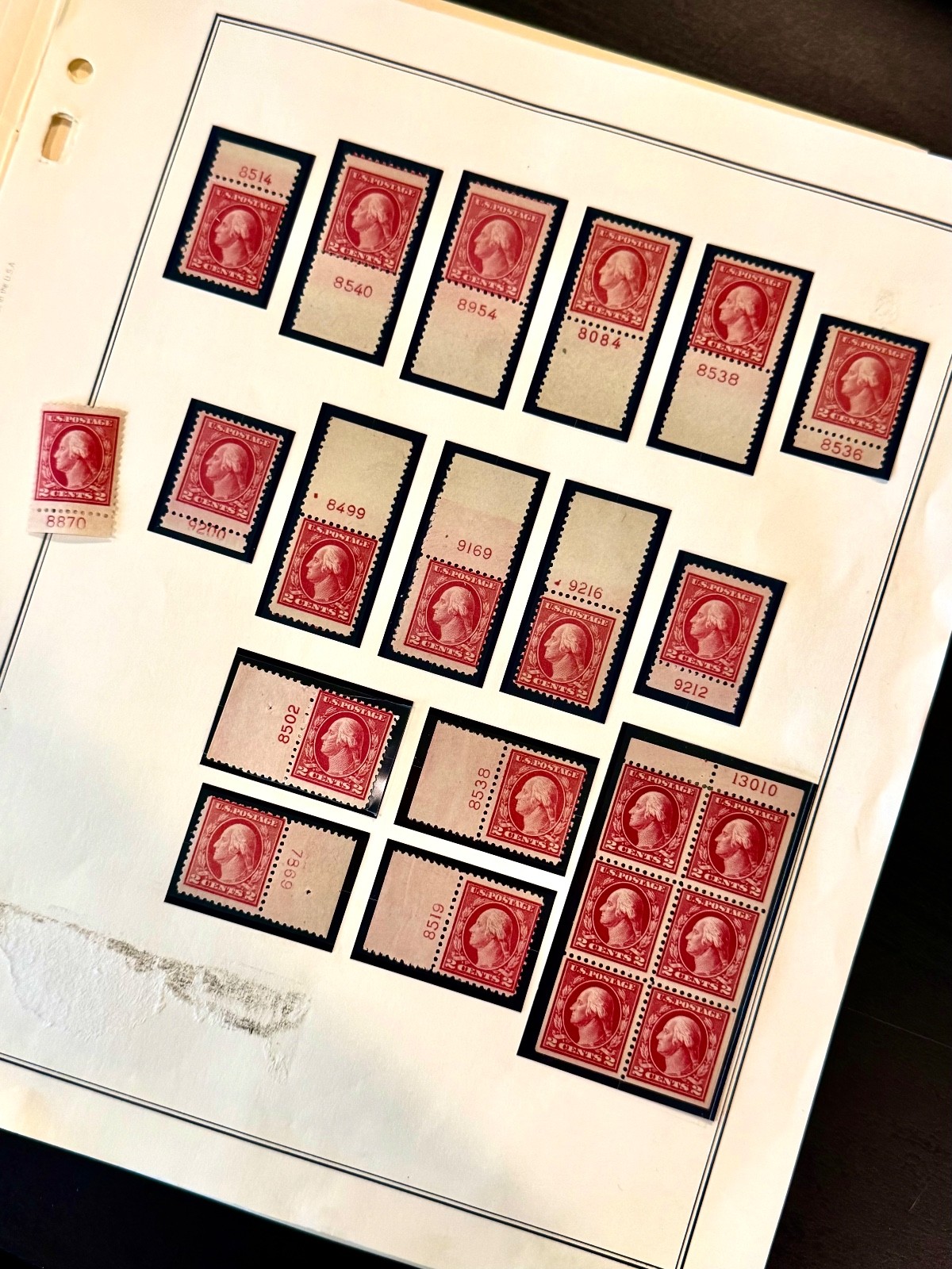 US Stamps 2 cent Washington (68) Mint mounted 3 pages Unchecked for Type L2090