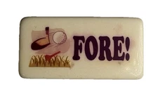 Vintage Puremco Professional "Fore" Golfing Theme Marblelike Dominoes: Read Desc