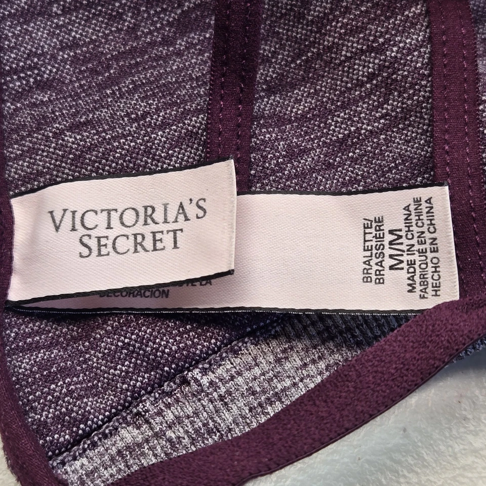 Sujetador Victoria's Secret Mujer Medio Púrpura Geométrico Bralette Tirantes Inalámbrico Foto 3 de 4