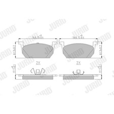 1x ORIGINAL® Jurid Bremsbelagsatz, Scheibenbremse Vorne für VW POLO VI T-CROSS