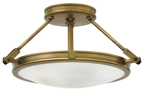 Hinkley Lighting 3381 Collier 3 Light 16-1/2"W Semi-Flush Bowl - Brass - Picture 1 of 8