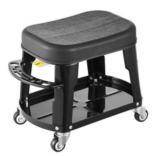 Mechanic Stool Rolling Workshop Seat 300 lbs Load with Wheels  Tool Tray