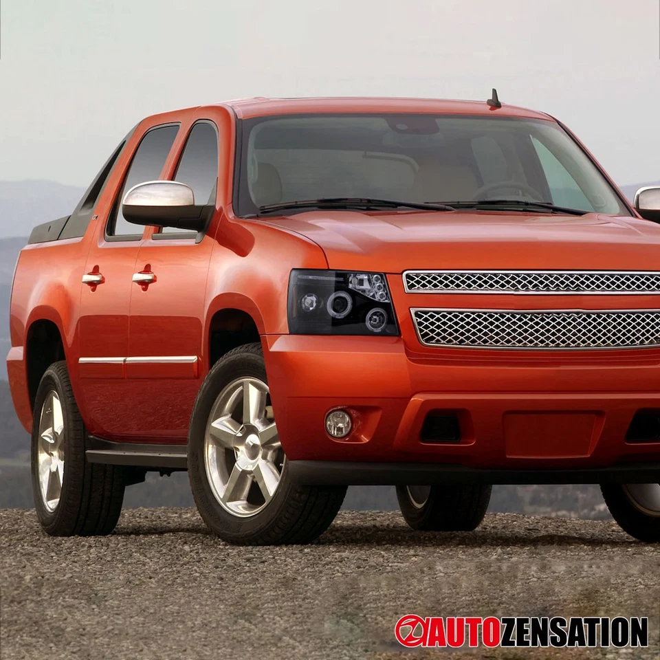 Fit 2007-2014 Chevy Avalanche Tahoe Suburban Smoke LED Halo Projector Headlights - Image 3 of 4