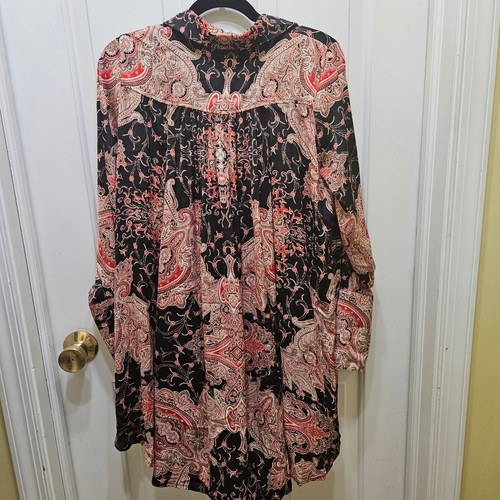 Free People Fields of Butterflies Tunic Top Bohemian Oversized Women's XS Flowy - Picture 7 of 12