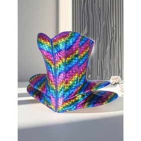 Rainbow Mermaid Scale Corset Top Size Large &ndash; Holographic Festival Bustier