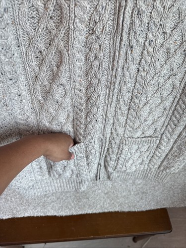 Aran Crafts Womens Merino Wool Cable Knit Zip Up Cardigan Sweater Size 2XL - Picture 8 of 12