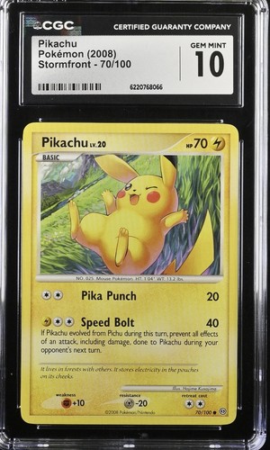 Pikachu graded CGC 10 for sale on eBay