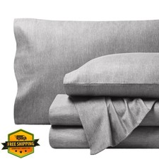 Bare Home Flannel Sheet Set Twin Heathered Light Grey