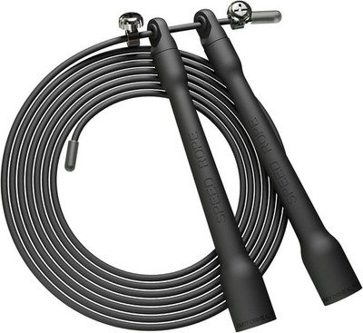 Springseil Ultra-Light 2,8m Länge 2,5mm PVC-Kabel Ergonomische Griffe Schwarz
