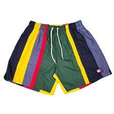 Vintage 90s Tommy Hilfiger Swim Trunks Mens Large Flag Logo Multicolor Striped