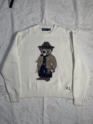 Women s Polo Ralph Lauren Polo Bear Western Bear Knit Sweater New Size Medium