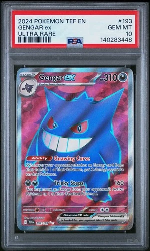 2024 POKEMON TEF EN-TEMPORAL FORCES ULTRA RARE #193 GENGAR EX PSA 10
