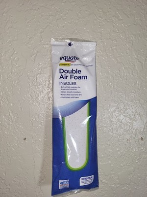 Equate Double Air Foam Insoles Extra Thick Cushion One Pair Trim to Fit