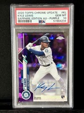 2020 Topps Chrome Update Sapphire Ed Kyle Lewis Purple Refractor RC AUTO 6/10