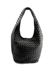 ITALIAN HAND WOVEN GENUINE WASHED LEATHER HOBO SHOULDER BAG - MADE IN ITALY