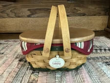 Longaberger 2004 Tree Trimming Gumdrop Basket with Liner / Lid / Tie-On Perfect