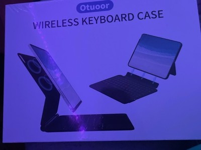 Otuoor Wireless Keyboard Folio Case Black Wireless Tablet Keyboard Cover