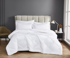 Solid White King 3-Piece Percale Comforter Set for Elegant Bedding