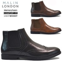 MENS MEMORY FOAM BROGUE CASUAL SMART CHELSEA DEALER ANKLE WORK SHOES BOOTS SIZE