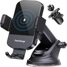 Wireless Car Charger, 15W Fast Charging Auto Clamping Car Charger Phone Mount Ph